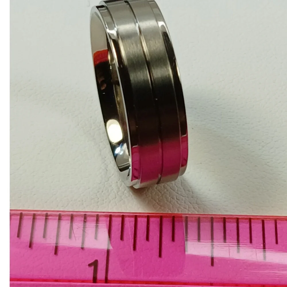 Vintage Titanium Men's 7mm Band Ring Size 10 Brushed Polished New Old‎ Stock Y2K